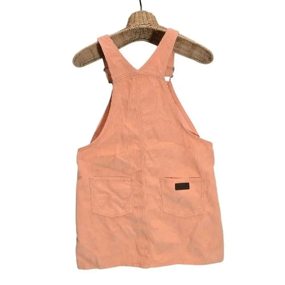 NWT Wrangler Corduroy Overall Dress Girls XL Coral Peach Jumper Western Cowgirl